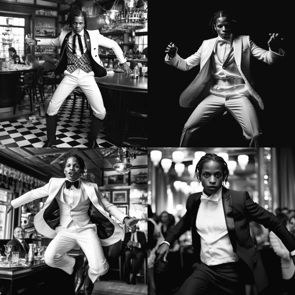 动态黑白照片,逼真,尽快在马里奥·特斯蒂 - Midjourney Prompt