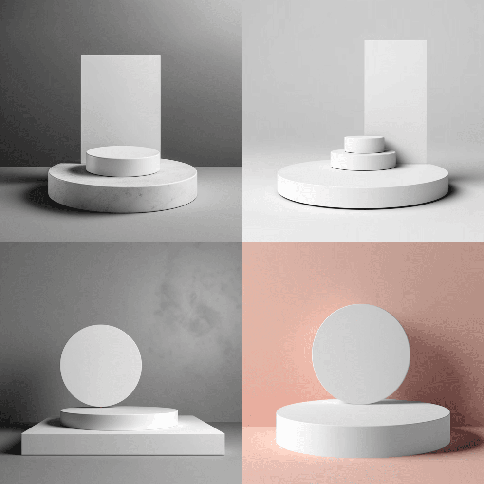 照片摘要底座，空白平台，用于产品展示。产 - Midjourney Prompt