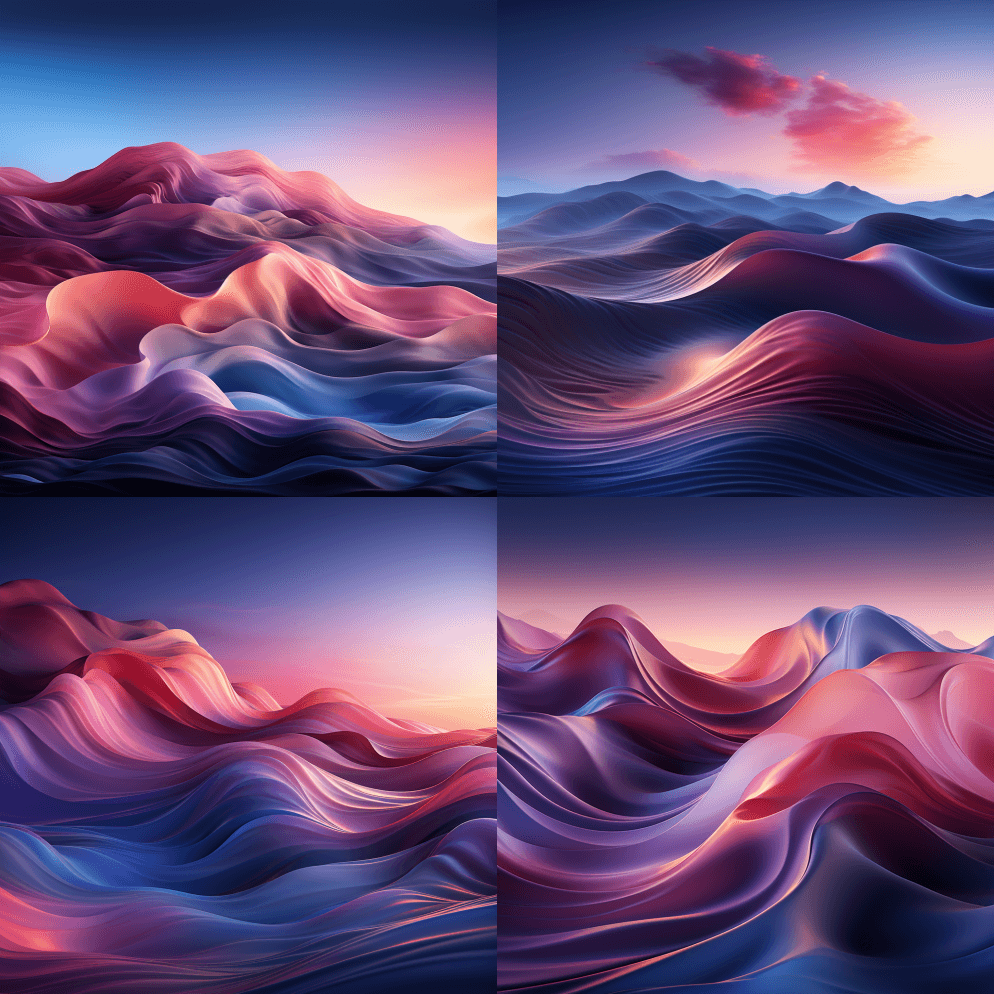 渐变波，光彩色到海军蓝，Powerpoi - Midjourney Prompt