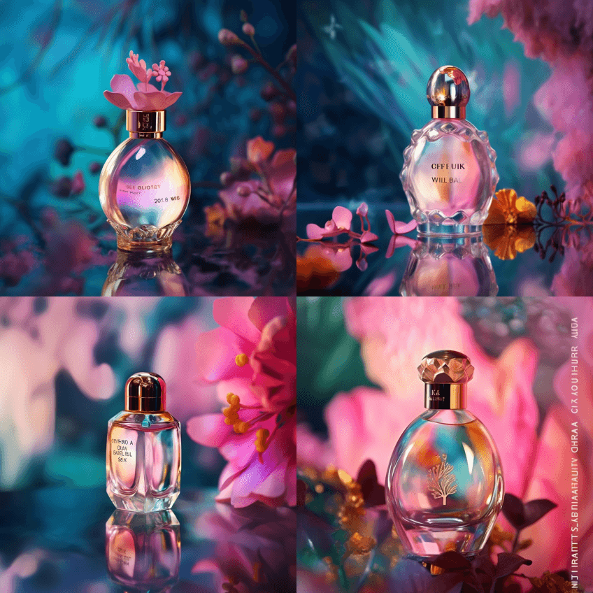 一个豪华的香水瓶，占图片大小的三分之一， - Midjourney Prompt