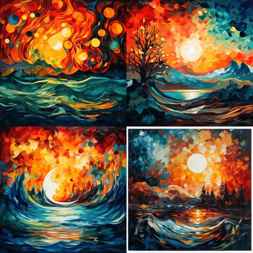 莱昂尼德·阿夫雷莫夫和乔治亚·奥基夫的混 - Midjourney Prompt