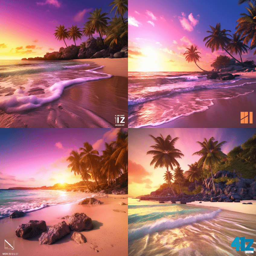 4K超高清海滩场景令人惊叹地逼真，晶莹剔 - Midjourney Prompt