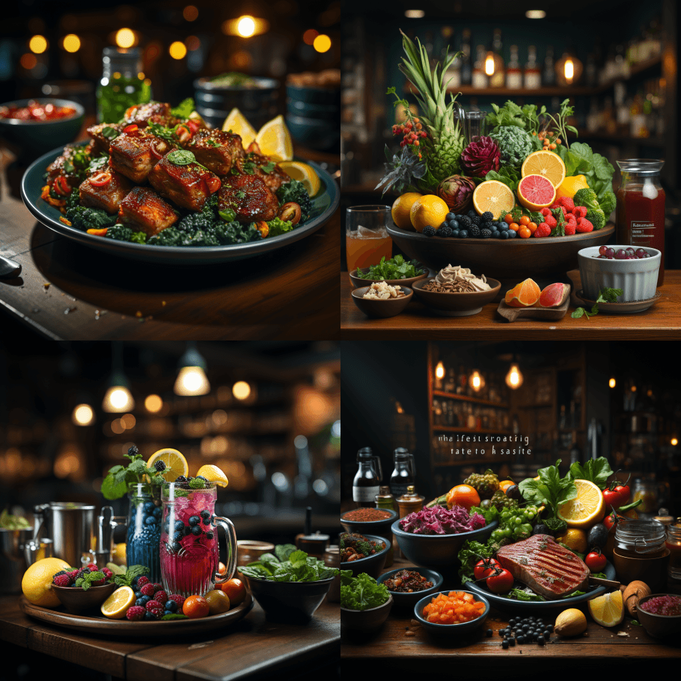 一家餐厅的网站样机--生动活泼的色彩 - Midjourney Prompt