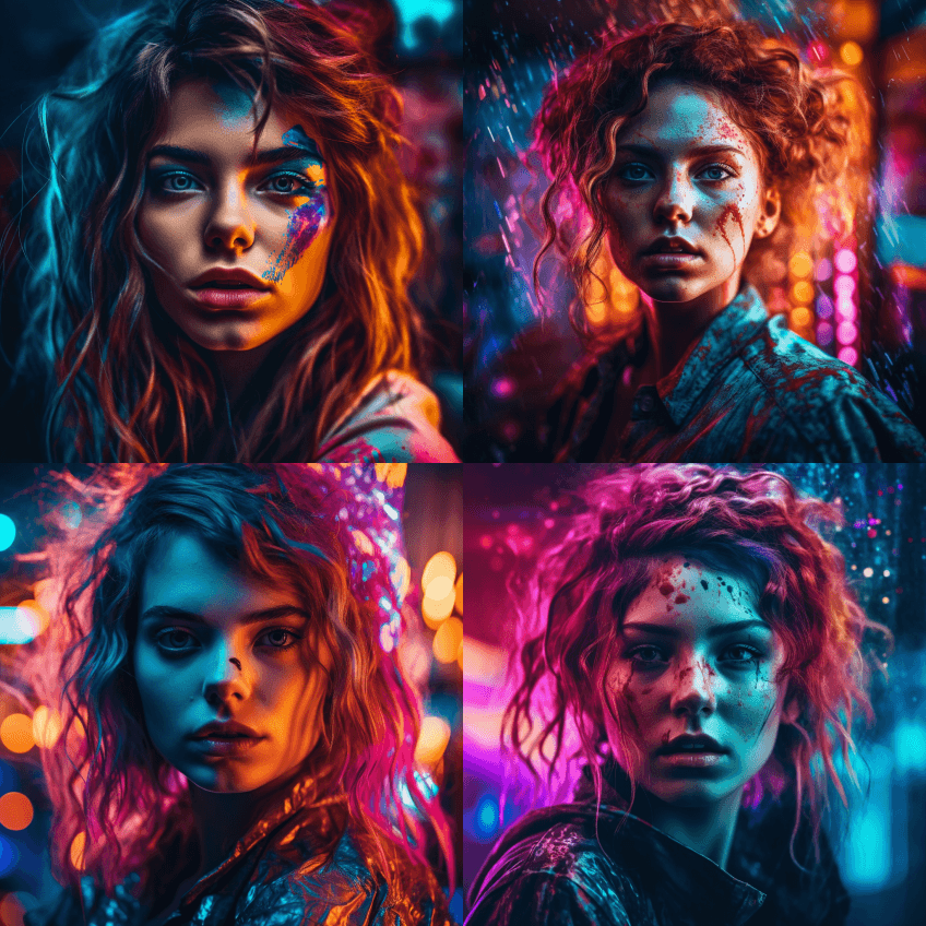 在这张引人注目的照片中，一张美丽的合成波 - Midjourney Prompt