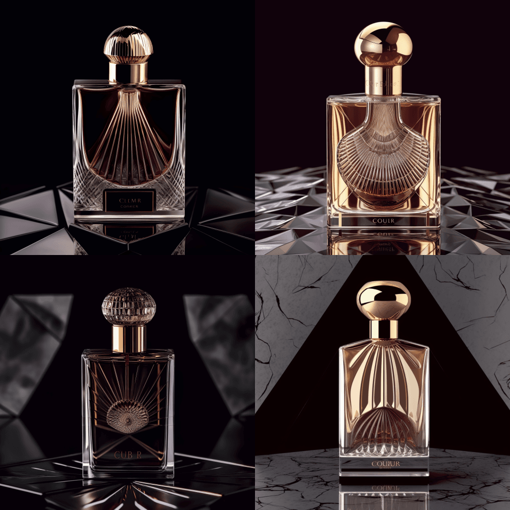 奢侈香水：不折不扣的奢华和时尚瓶子设计 - Midjourney Prompt