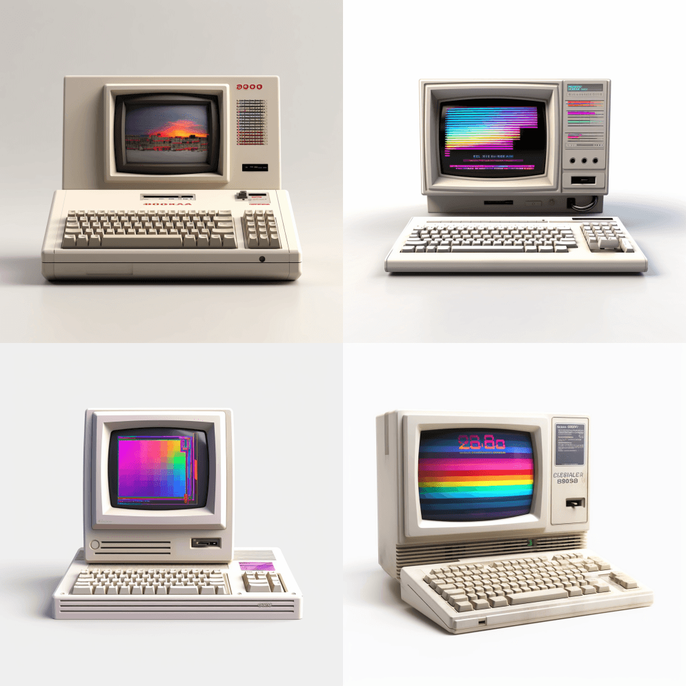 白色背景，80英寸S电脑，正视，8k，紫 - Midjourney Prompt