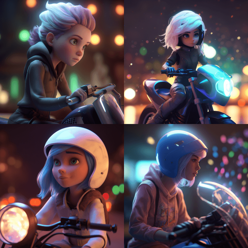 迪士尼女孩，低饱和度皮克斯超级细节 - Midjourney Prompt