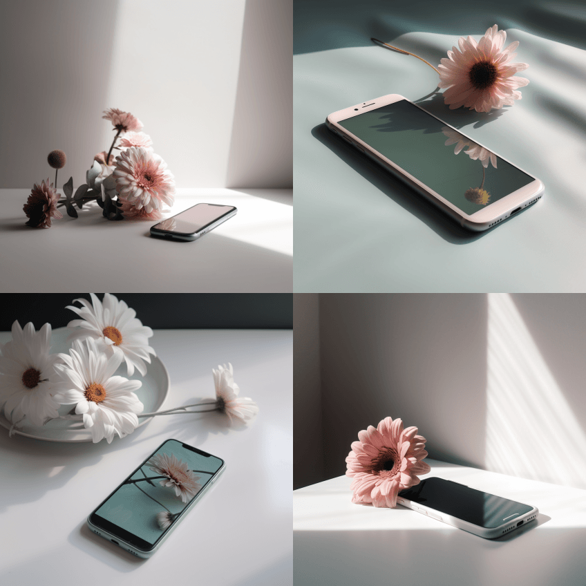 使用柔和的柔和调色板、静物摄影风格和极简 - Midjourney Prompt