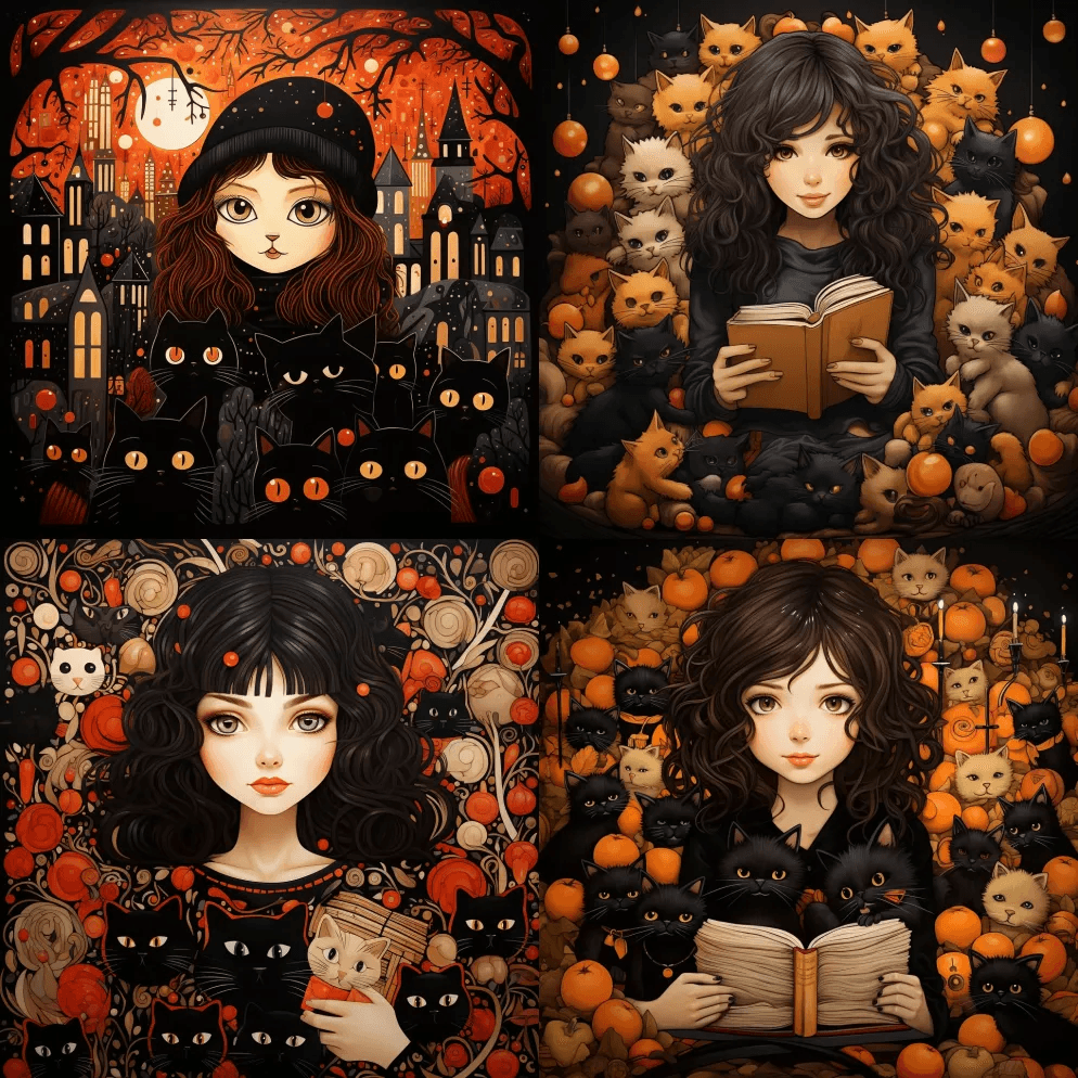 古斯塔夫·克里姆特和杰玛·科雷尔风格的可 - Midjourney Prompt