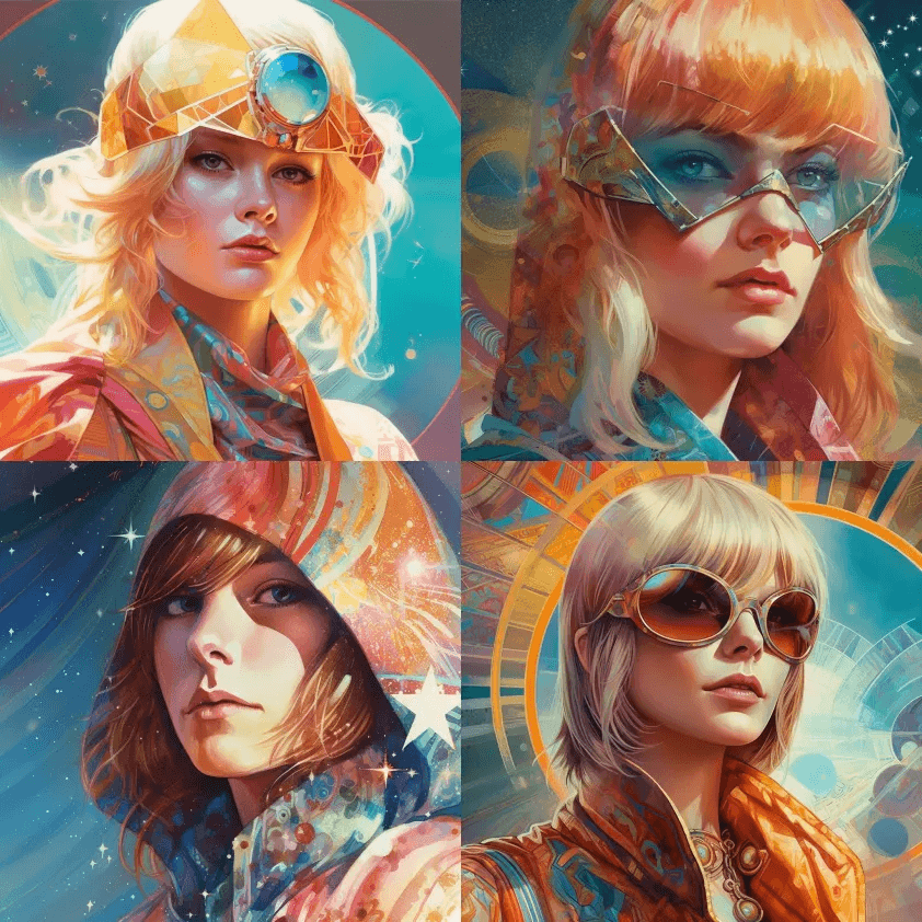 流行魔法师，20世纪70年代引人注目的特 - Midjourney Prompt