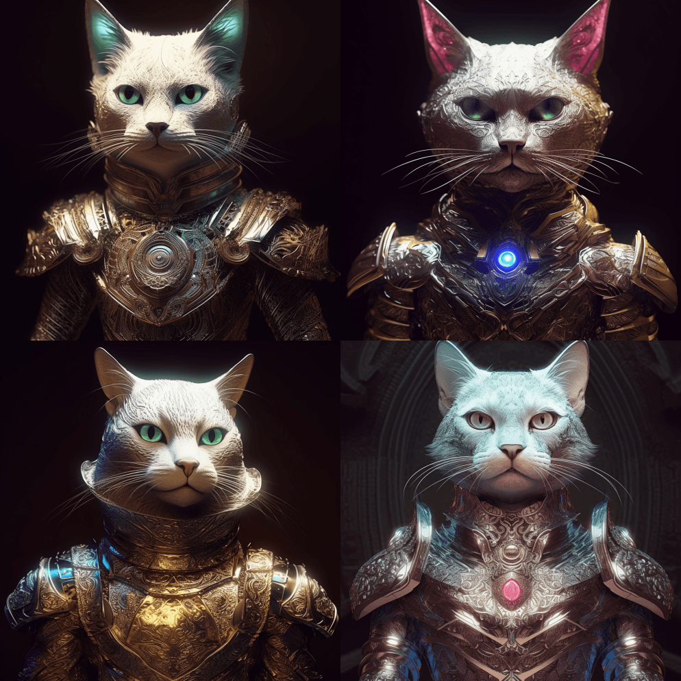 Flare Cat水晶骑士，肖像，精细细 - Midjourney Prompt