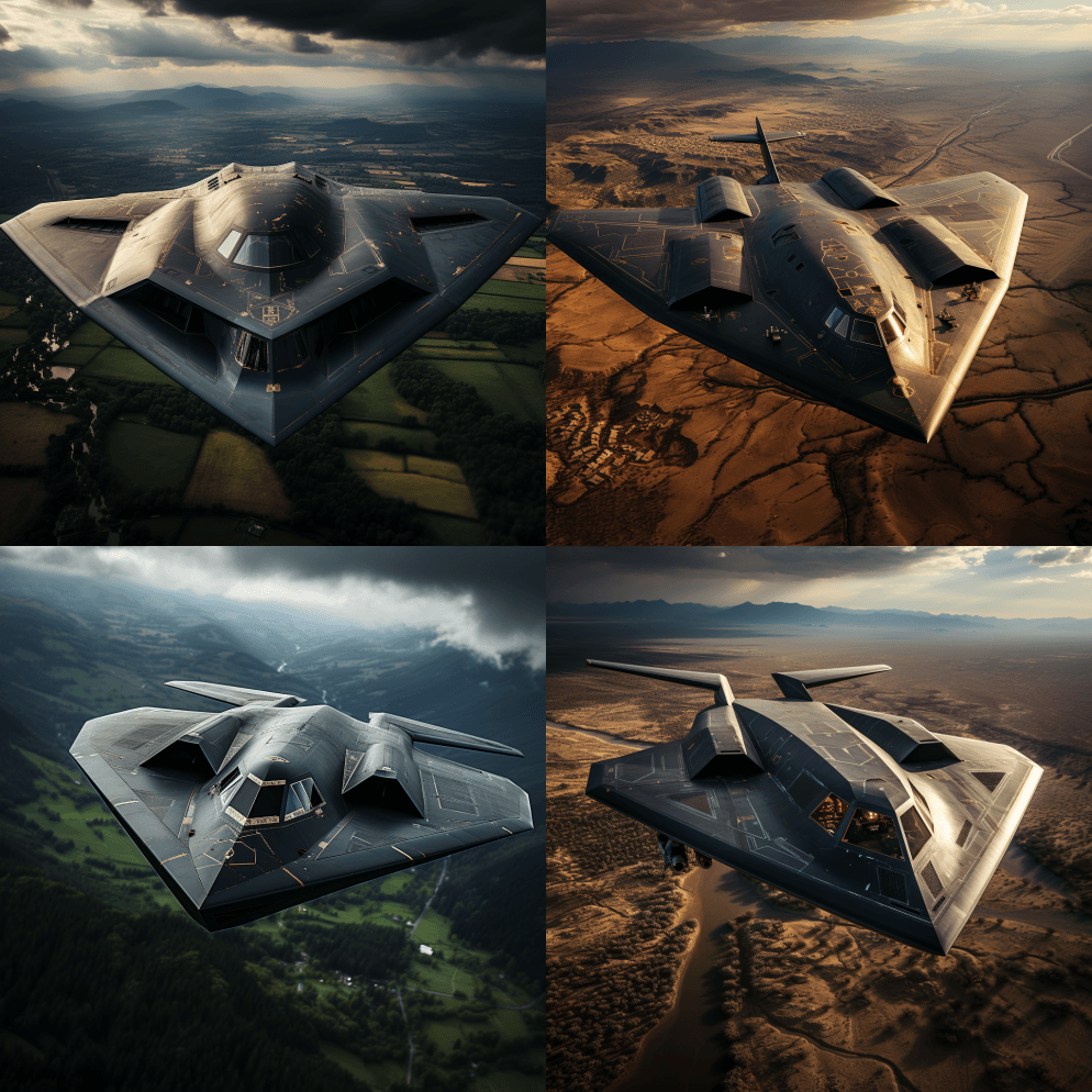 获奖飞行的B-2隐形轰炸机，用Hasse - Midjourney Prompt
