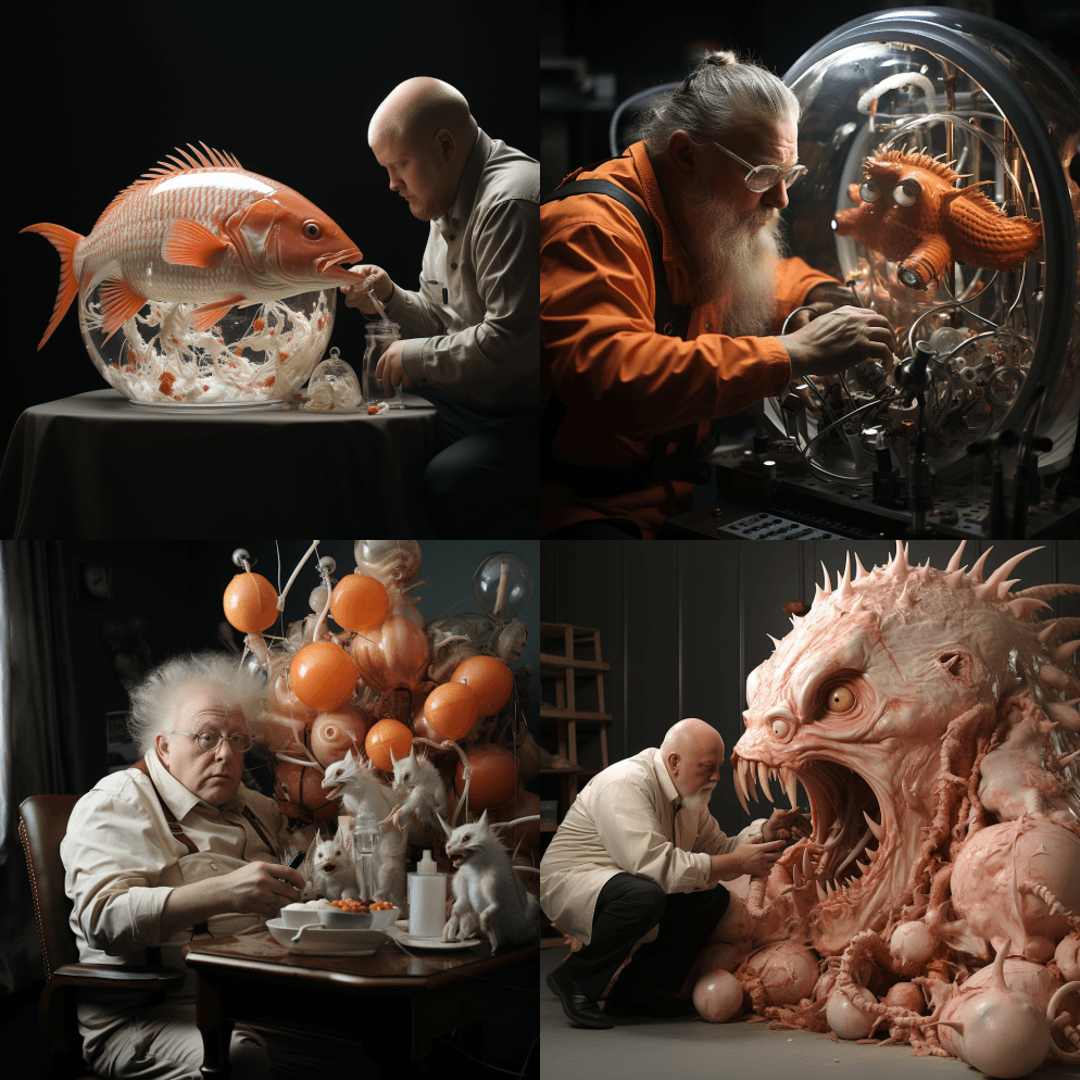 帕特里夏·皮奇尼尼和拉尔夫·斯蒂德曼风格 - Midjourney Prompt