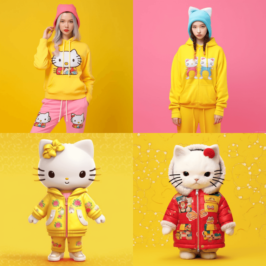 超逼真图案Hello kitty，人物设 - Midjourney Prompt