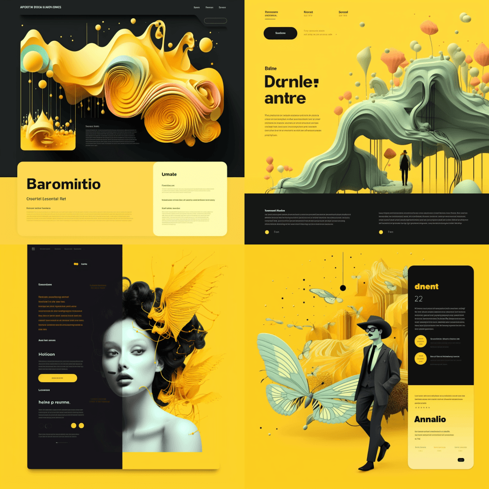 摩登美丽独特的黄色登录页Java开发人员 - Midjourney Prompt