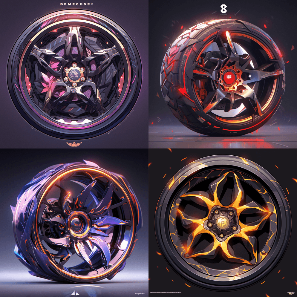 车轮设计，采用紧凑型剂量。杰作3D艺术， - Midjourney Prompt