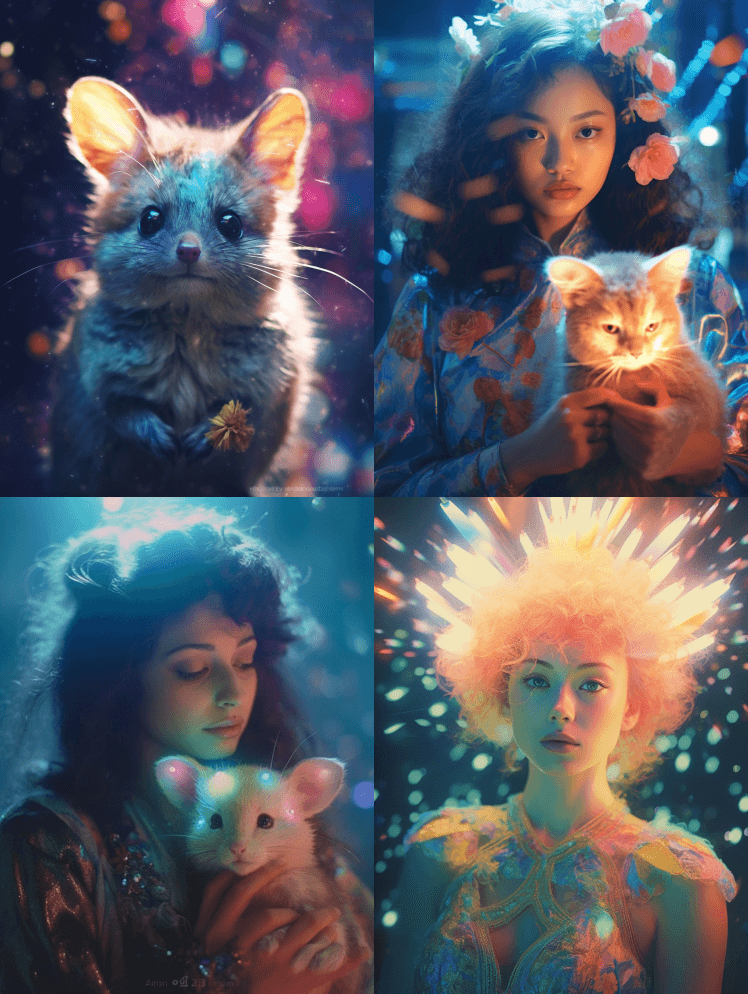 神秘的赛博朋克Quokka女神，灿烂的天 - Midjourney Prompt