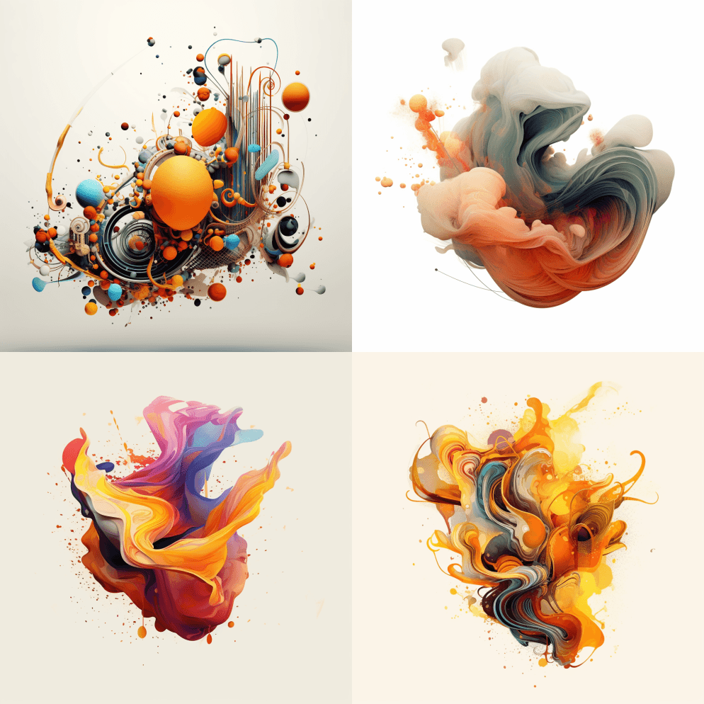 透明背景上的艺术惊喜：：4代表来世，充满 - Midjourney Prompt