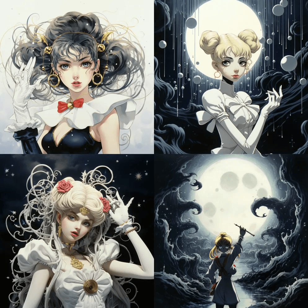 (：：水手月亮：：)为卡尔文·克莱恩摆姿 - Midjourney Prompt