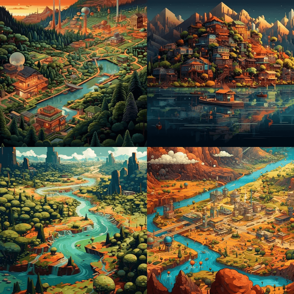 安德烈亚斯·古尔斯基和梵高风格的油画生态 - Midjourney Prompt