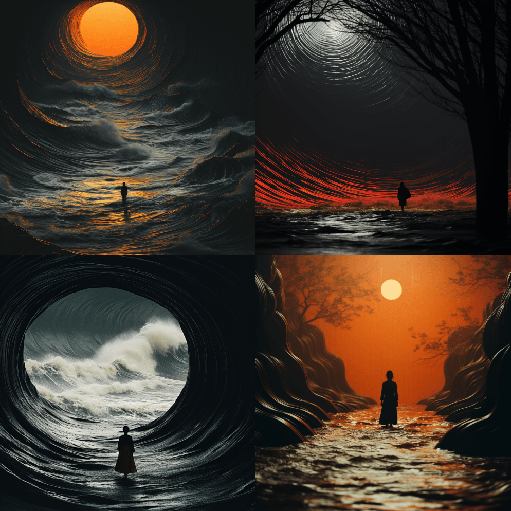 菲利西亚·西蒙和吉卜力工作室风格的浪潮， - Midjourney Prompt