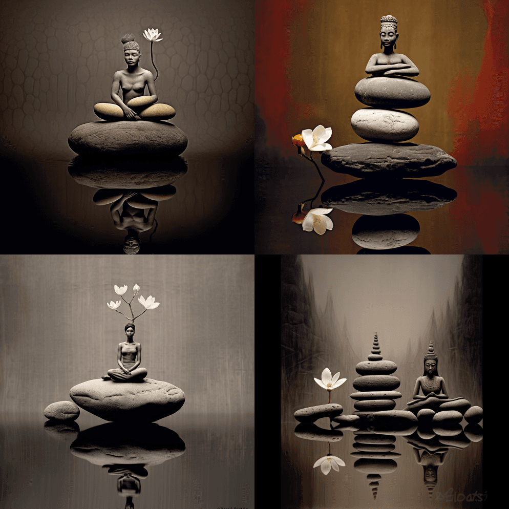 极简主义非洲中心构图，和谐平衡，超现实， - Midjourney Prompt