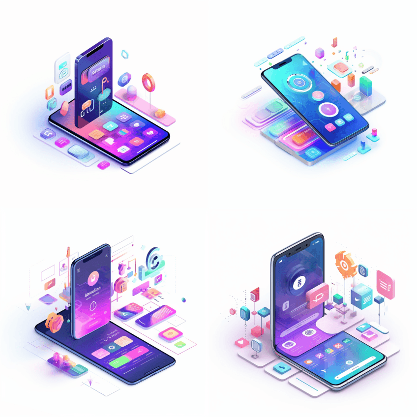 移动应用程序开发，高质量4k细节，And - Midjourney Prompt