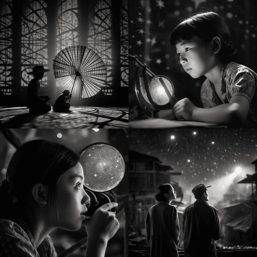 当你向明星许愿时，特写微透镜，范豪风格的 - Midjourney Prompt