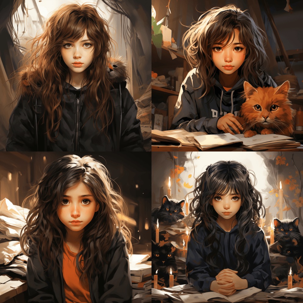 1岁亚洲女孩，儿童插图书风格，十指十脚， - Midjourney Prompt