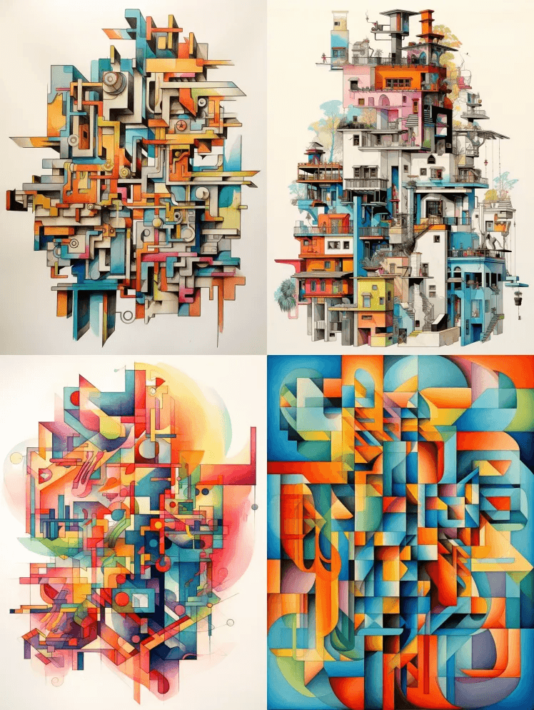 钥匙设计，长键绘图，鲜艳的颜色，Jean - Midjourney Prompt