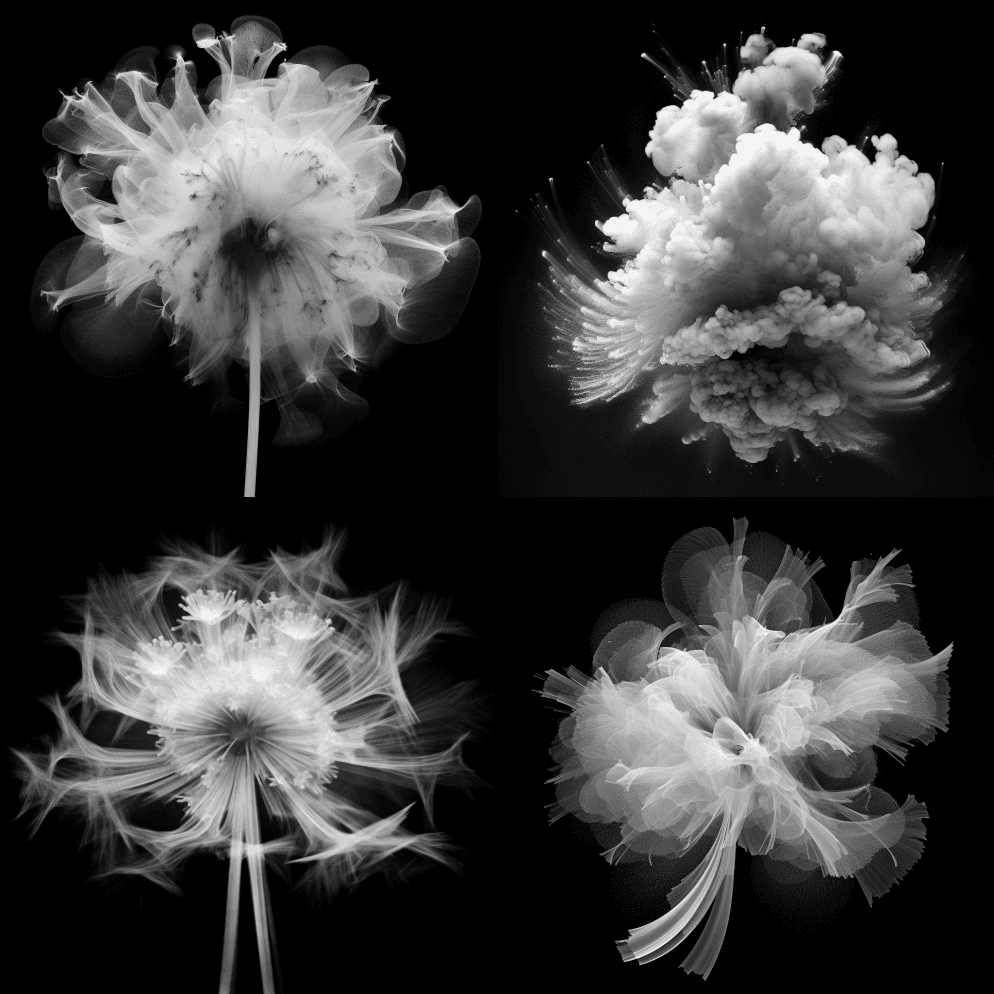 X光捕捉到的粉末爆炸，看起来像Warat - Midjourney Prompt