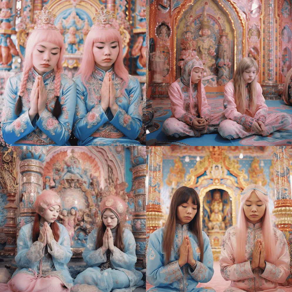 一张清晰的特写照片，两个不同的西伯利亚公 - Midjourney Prompt