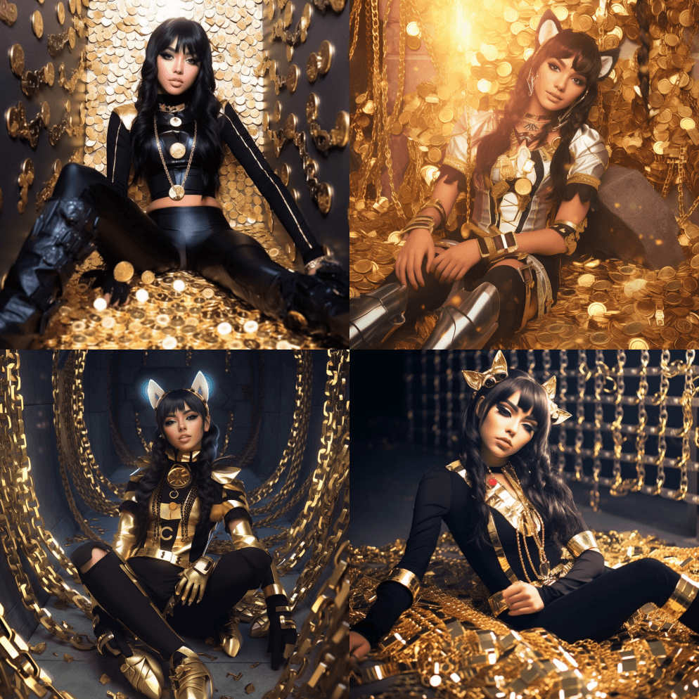 全身肖像，居中，麦迪逊啤酒uwu猫女角色 - Midjourney Prompt