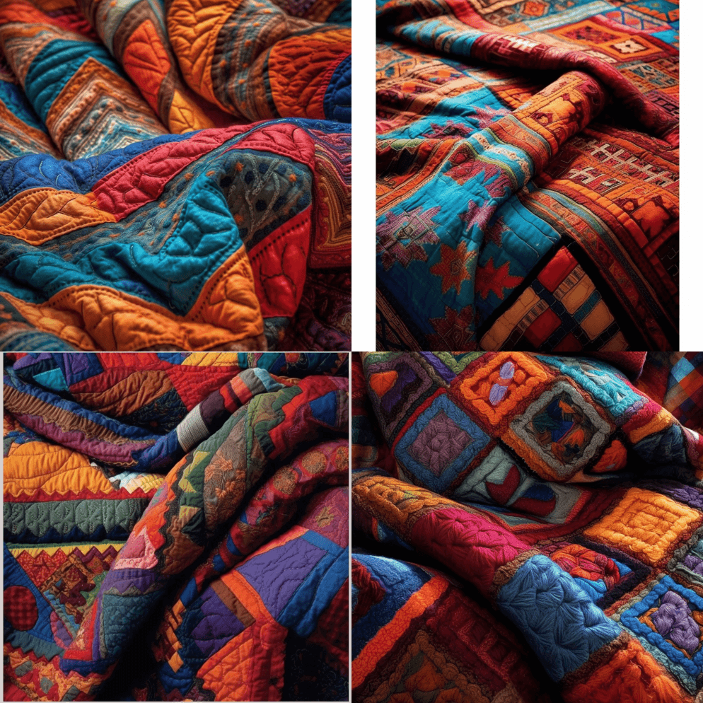 目录摄影，自制的阿富汗图案被子，逼真的错 - Midjourney Prompt