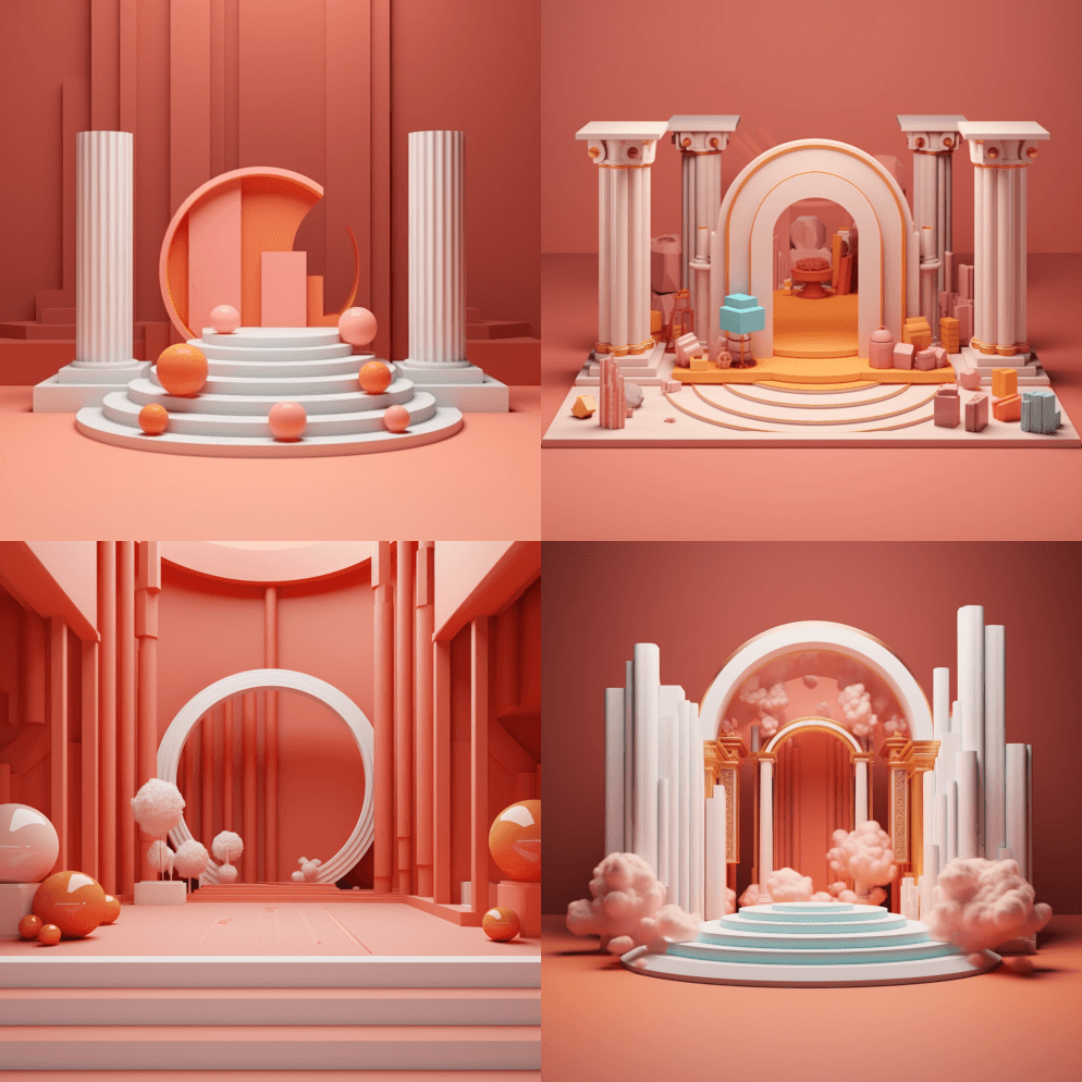 3D立体电商背景图片，光影效果，Maxo - Midjourney Prompt