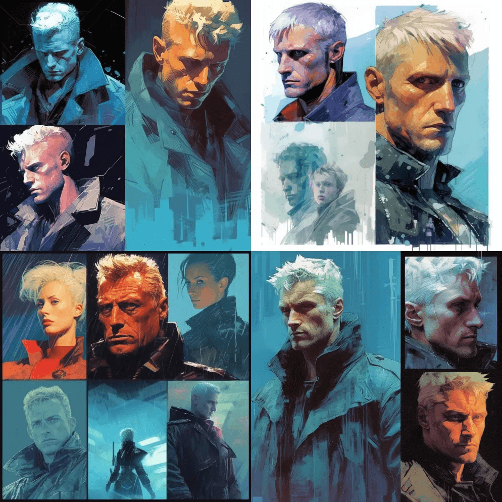 《银翼杀手》中的Roy Batty，哥特 - Midjourney Prompt