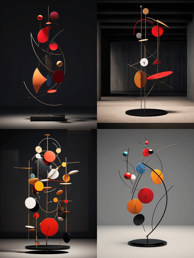 这是一件动感雕塑的杰作，通过极简主义、现 - Midjourney Prompt