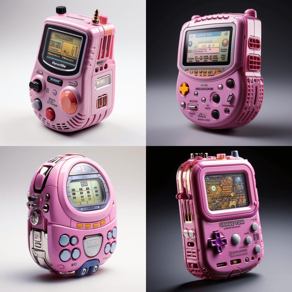 Tamagotchi设备经典色品红色白色 - Midjourney Prompt