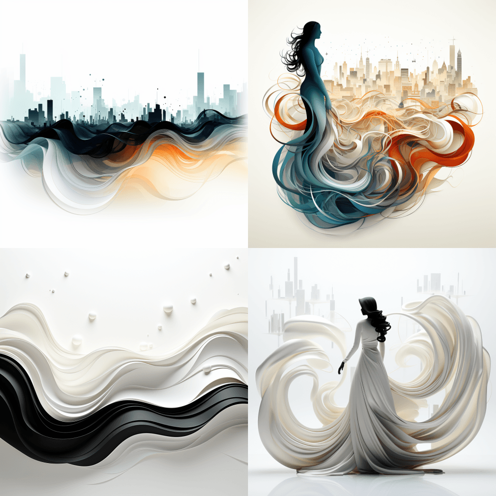 由光滑的切片乙烯基条形成的轮廓的形状，动 - Midjourney Prompt