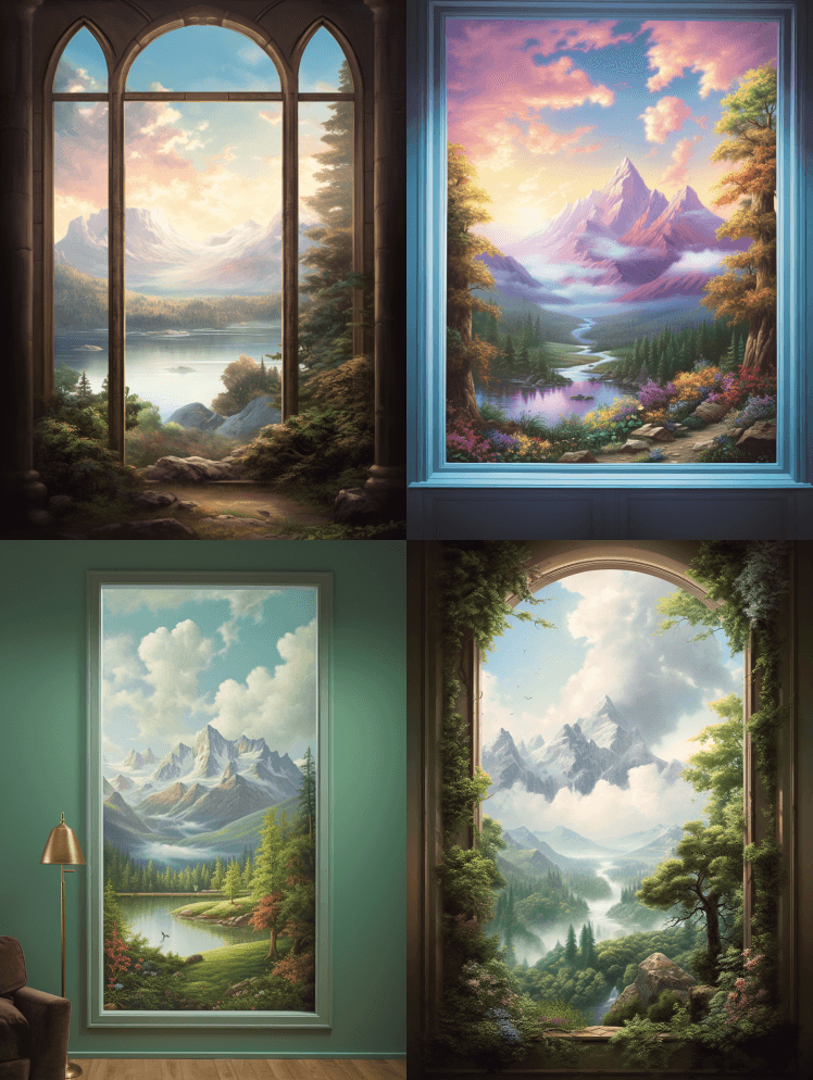 一幅迷人的长号-L的?il油画，看起来像 - Midjourney Prompt