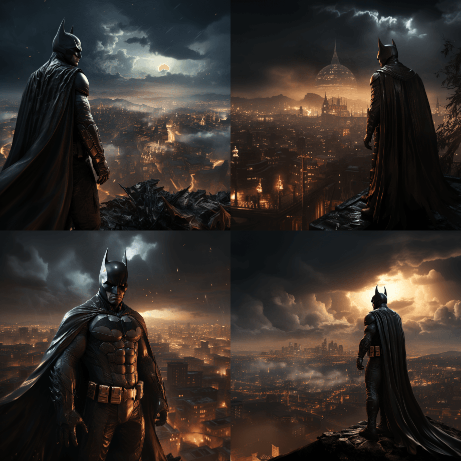 这是一个多沙的城市景观中戏剧性的夜间场景 - Midjourney Prompt