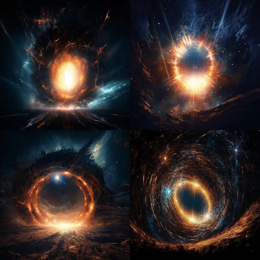 科幻灯光秀、超大质量黑洞超新星、深奥仪式 - Midjourney Prompt