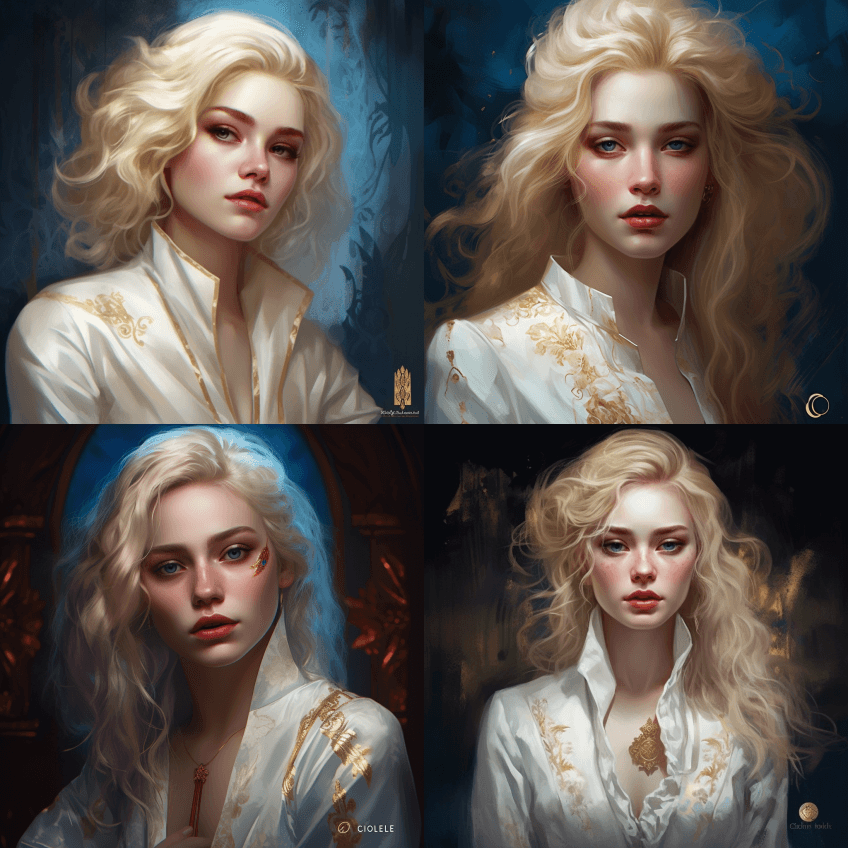 查理·鲍沃特的艺术风格，一个华丽的女人， - Midjourney Prompt