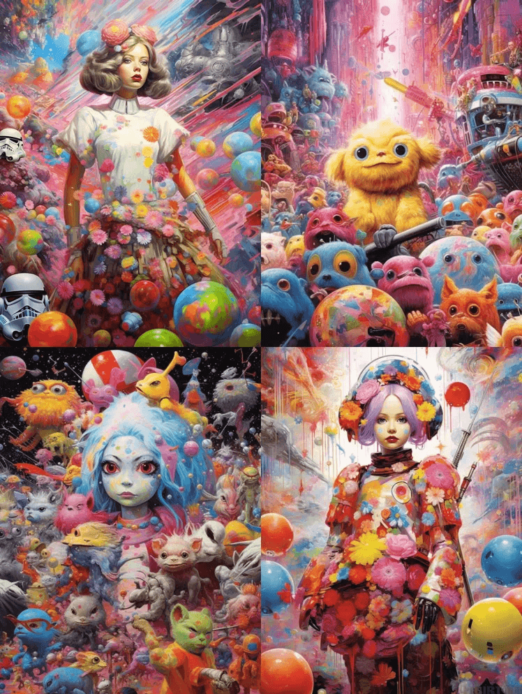 五颜六色的特写星球大战糖果乐园Vixen - Midjourney Prompt