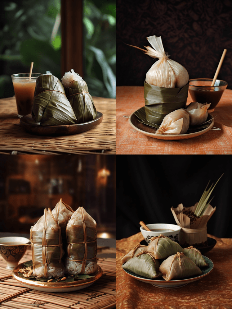 食物照片。桌子上的咖啡馆冰拿铁，餐厅桌子 - Midjourney Prompt