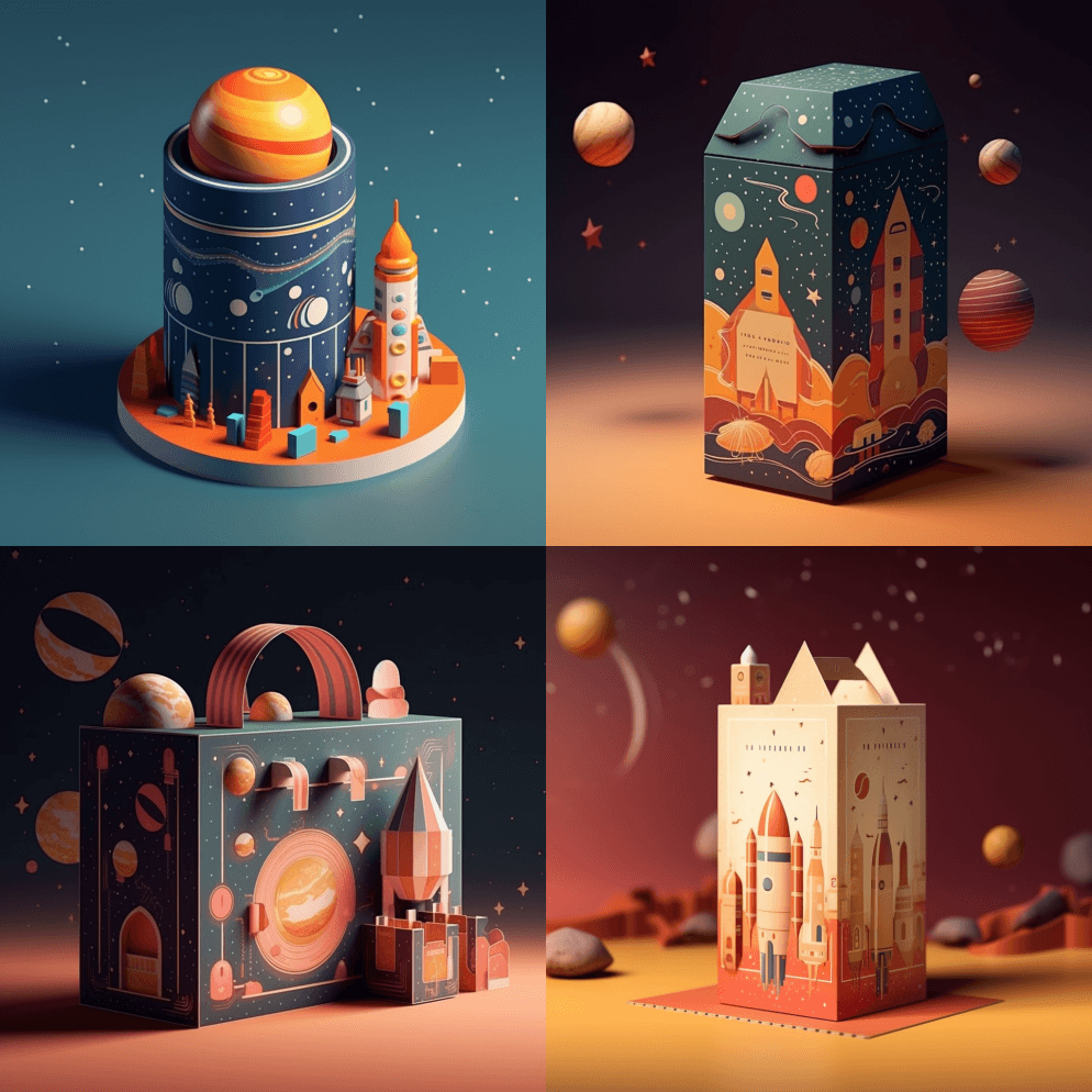 需要一个天文数字和创意的产品渲染,有趣的 - Midjourney Prompt