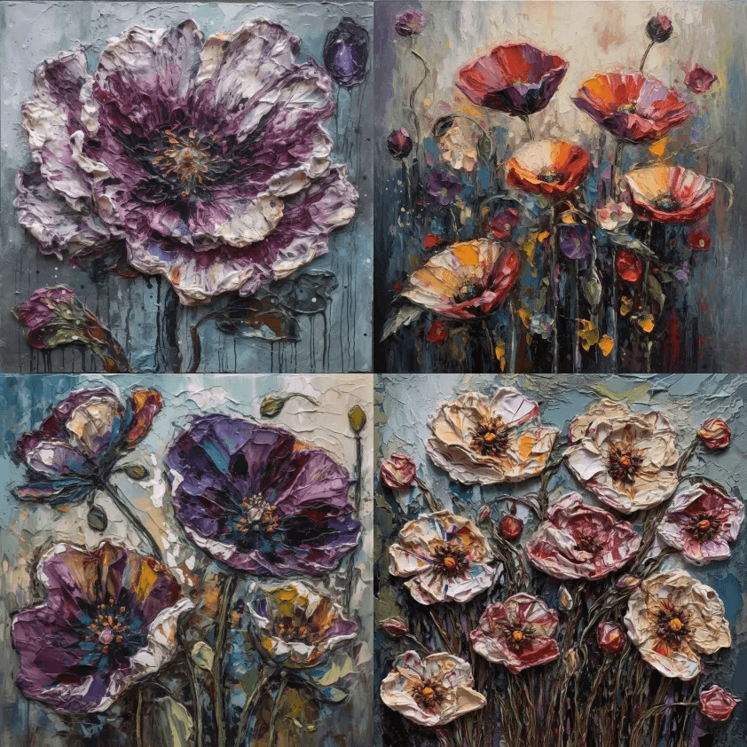 查尔斯·伦尼·麦金托什风格的惊艳花卉艺术 - Midjourney Prompt