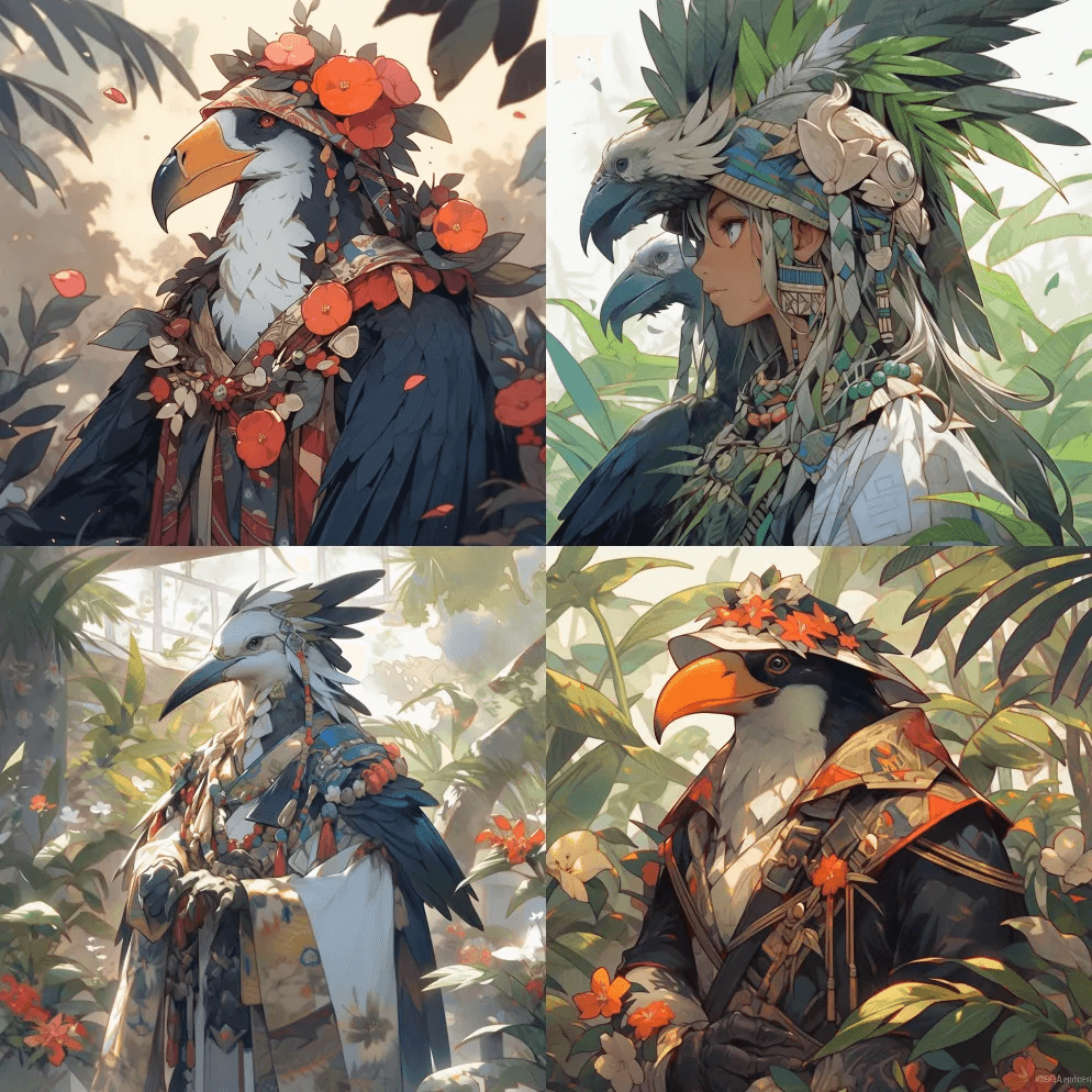 花瓣盛开，阿努纳基是丛林的高级执政官。作 - Midjourney Prompt