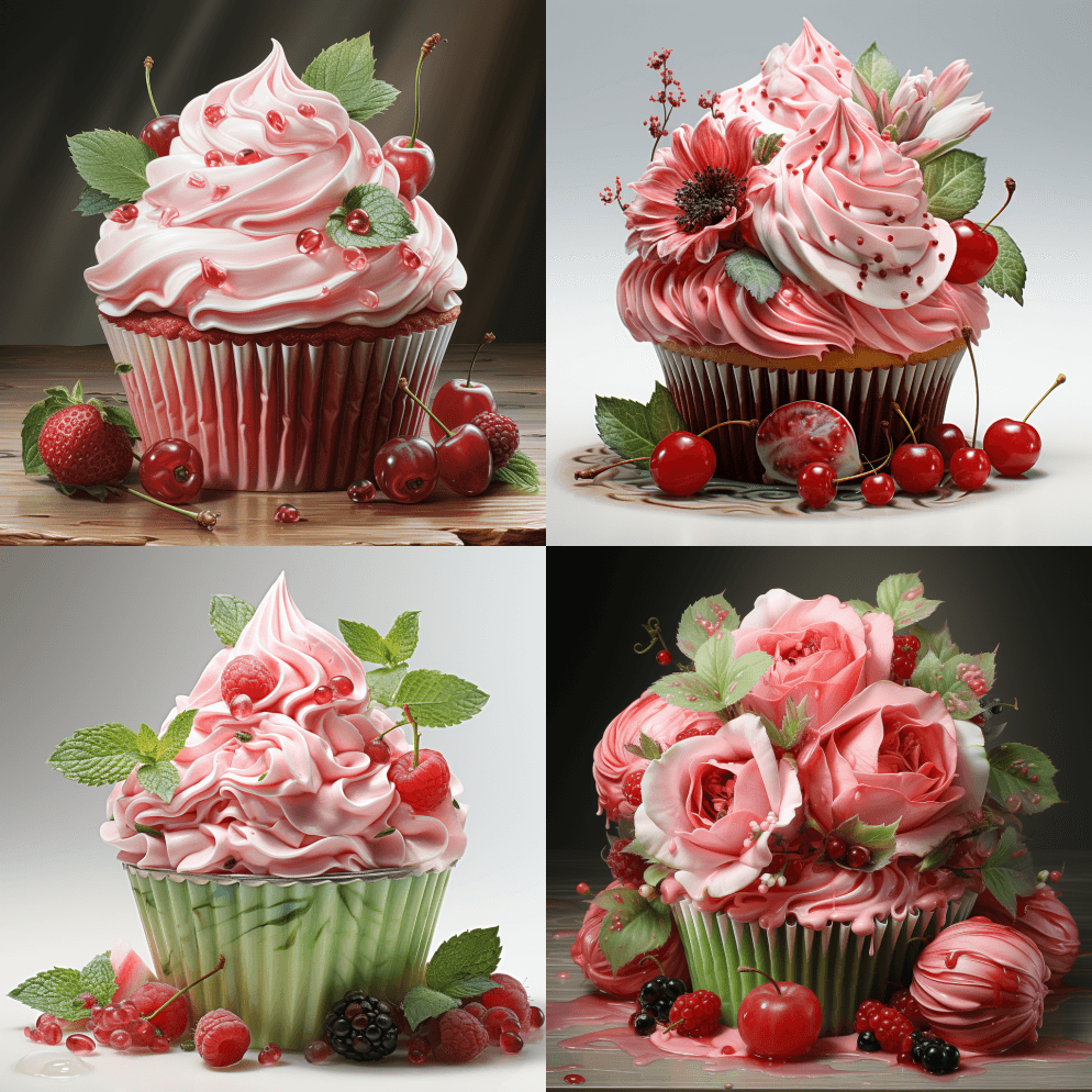 西瓜蛋糕的剪贴画白色背景托马斯·金卡德· - Midjourney Prompt