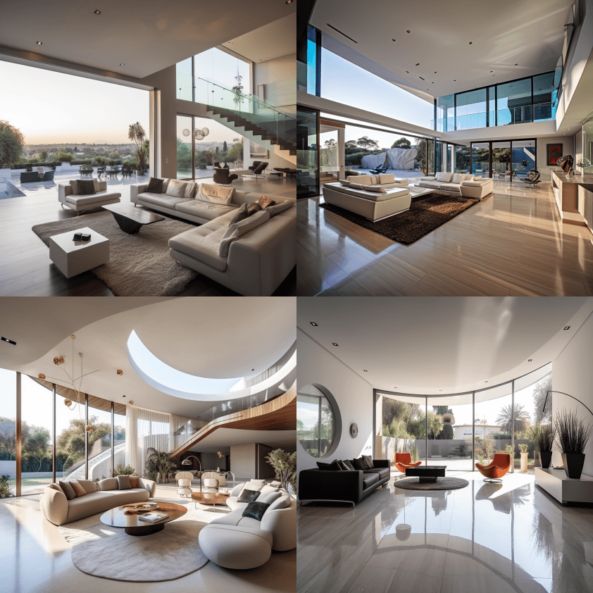 远景照片位于非洲一座未来主义城市的现代和 - Midjourney Prompt